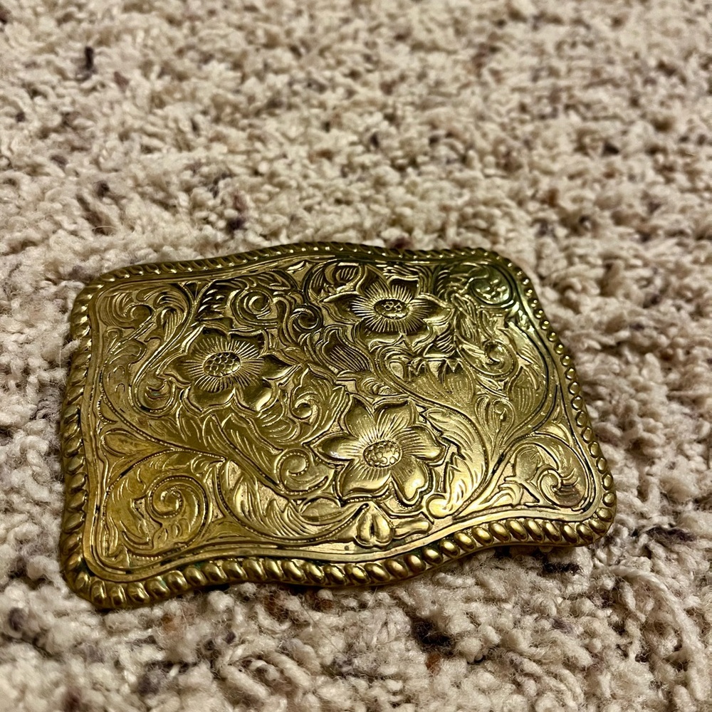 Gold Floral Vintage Belt Buckle